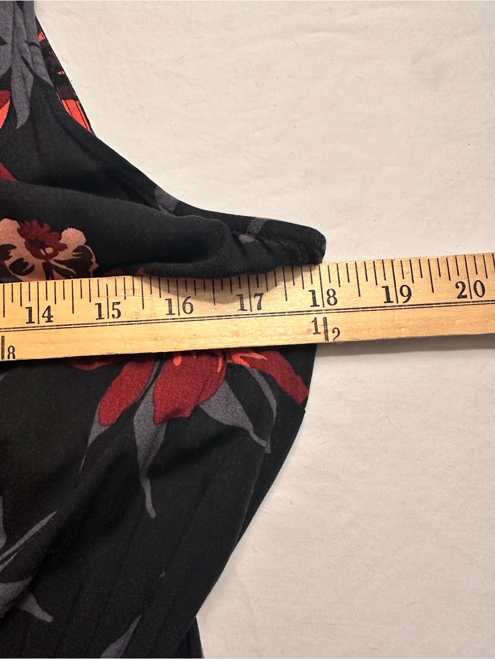 LOFT Black Whimsigoth Boho Jumpsuit with Red and Coral Floral Print - Picture 9 of 10